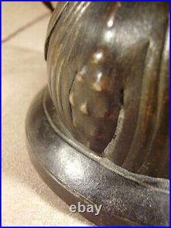 Keppel Nancy pied de lampe signé en fer forgé martelé et repoussé 1920
