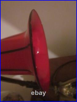 LAMPE ART DECO BRONZE FEUILLE ACANTHE TULIPE POWOLNY Michael / LOETZ