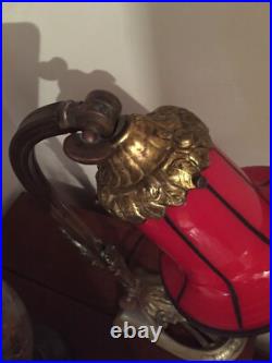 LAMPE ART DECO BRONZE FEUILLE ACANTHE TULIPE POWOLNY Michael / LOETZ