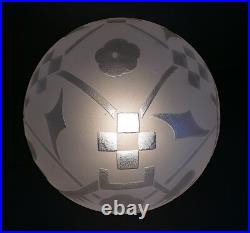 LAMPE ART DÉCO BRONZE NICKELÉ & GLOBE verre gravé à l'acide Deveau Era Muller