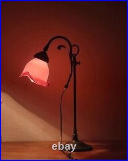 LAMPE ART DECO Tulipe Rose, Laiton