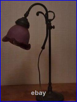 LAMPE ART DECO Tulipe Rose, Laiton