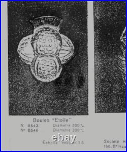 LAMPE ART DÉCO globe Des Hanots verre pressé L'étoile 1930 Era Sabino Muller