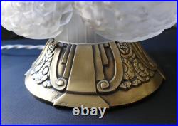 LAMPE ART DÉCO globe Des Hanots verre pressé L'étoile 1930 Era Sabino Muller