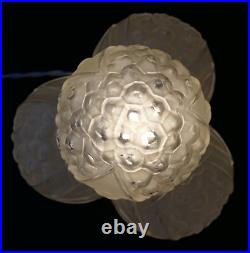 LAMPE ART DÉCO globe Des Hanots verre pressé L'étoile 1930 Era Sabino Muller