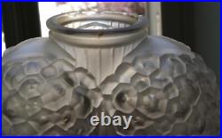 LAMPE ART DÉCO globe Des Hanots verre pressé L'étoile 1930 Era Sabino Muller