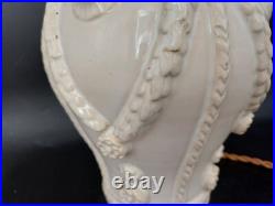 LAMPE A POSER EN CERAMIQUE 1930-1940 ART DECO PIED DE LAMPADAIRE Ht22cm