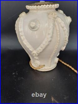 LAMPE A POSER EN CERAMIQUE 1930-1940 ART DECO PIED DE LAMPADAIRE Ht22cm