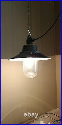 LAMPE BAUHAUS LAMPE INDUSTRIELLE ART DECO ABAT-JOUR EMAIL Ø 31cm LED Noir