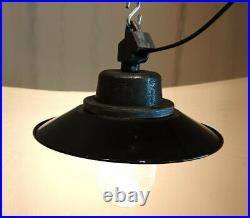 LAMPE BAUHAUS LAMPE INDUSTRIELLE ART DECO ABAT-JOUR EMAIL Ø 31cm LED Noir