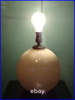 LAMPE BOULE OPALINE ROSE PALE-ART DéCO-DESIGN 1930