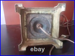 LAMPE COLONNE 1930 CHAPITEAU CORINTHIEN MARBRE VEINé ART DECO SIGNE EZAN BRONZE