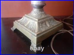 LAMPE COLONNE 1930 CHAPITEAU CORINTHIEN MARBRE VEINé ART DECO SIGNE EZAN BRONZE