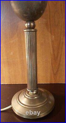 LAMPE COLONNE et LYRE ART DECO NOUVEAU 1920 30 verre de CLICHY CUIVRE VINTAGE