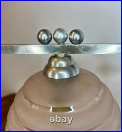 LAMPE DE TABLE ART DÉCo Laiton Chromé Verre Sphère Bon état