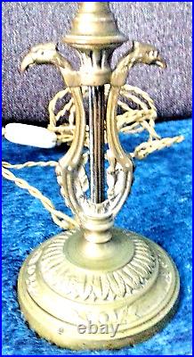 LAMPE EMPIRE TETE AIGLE NAPOLEON DEBUT 20è COUPELLE VERRE 3 TEINTES(ART DECO)