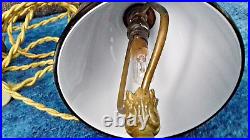 LAMPE EMPIRE TETE AIGLE NAPOLEON DEBUT 20è COUPELLE VERRE 3 TEINTES(ART DECO)