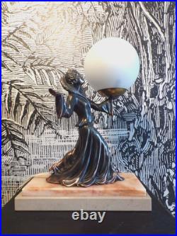 LAMPE Femme au ballon-régule-1930-50-art déco