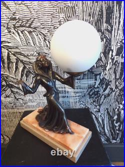 LAMPE Femme au ballon-régule-1930-50-art déco