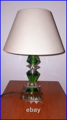 LAMPE Jacques Adnet En Cristal Taillé