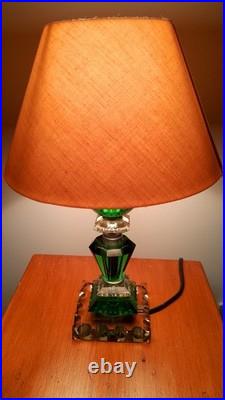 LAMPE Jacques Adnet En Cristal Taillé