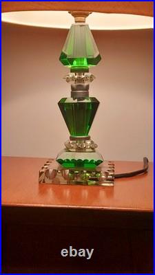 LAMPE Jacques Adnet En Cristal Taillé