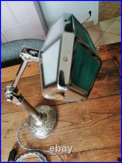 LAMPE PIROUETT CHROME ET VERRE ART DECO antique lamp pirouett