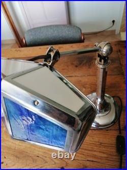 LAMPE PIROUETT CHROME ET VERRE ART DECO antique lamp pirouett