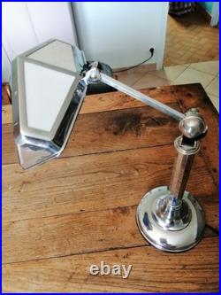 LAMPE PIROUETT CHROME ET VERRE ART DECO antique lamp pirouett