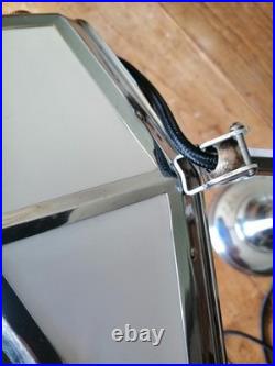 LAMPE PIROUETT CHROME ET VERRE ART DECO antique lamp pirouett