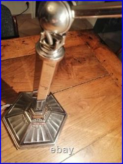 LAMPE PIROUETT modèle salon CHROME ET VERRE ART DECO