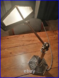 LAMPE PIROUETT modèle salon CHROME ET VERRE ART DECO