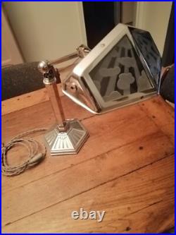 LAMPE PIROUETT modèle salon CHROME ET VERRE ART DECO