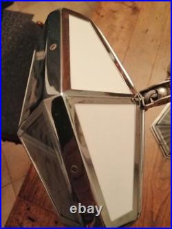 LAMPE PIROUETT modèle salon CHROME ET VERRE ART DECO