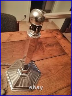 LAMPE PIROUETT modèle salon CHROME ET VERRE ART DECO