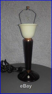 LAMPE de BUREAU JUMO Modele 320 Bakelite Cuivre Tole art deco