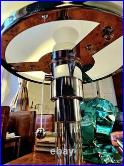 Lamp de table art deco verre dépoli 37cm lampe design vintage e27