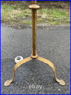 Lampadaire Lampe Design Art Deco Moderniste Fer Forgé Doré 1950 Vintage