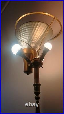 Lampadaire Lampe de table signé maison Malabert 1930 Art Déco DLG bagues Quinet