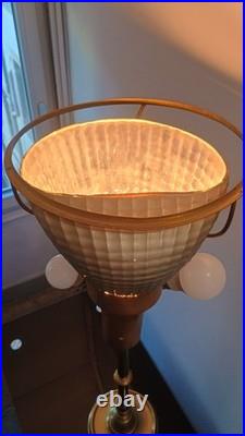 Lampadaire Lampe de table signé maison Malabert 1930 Art Déco DLG bagues Quinet