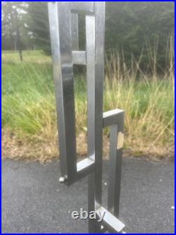 Lampadaire Pied de Lampe Art Deco Ancien Moderniste Laiton Nickelé Chromé