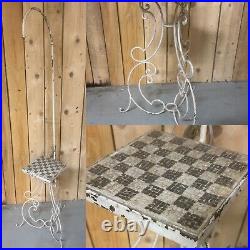 Lampadaire Pied de Lampe Art Deco Design Moderniste Ancien Fer Forgé Vintage