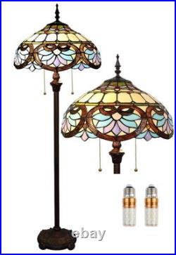 Lampadaire Tiffany Style 16 Abat-jour Lampe Sur Pied vintage design en vitrail