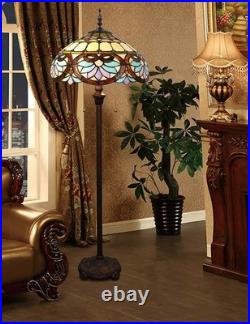 Lampadaire Tiffany Style 16 Abat-jour Lampe Sur Pied vintage design en vitrail