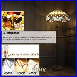 Lampadaire Tiffany Style 16 Abat-jour Lampe Sur Pied vintage design en vitrail
