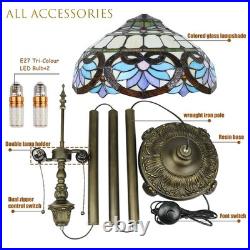 Lampadaire Tiffany Style 16 Abat-jour Lampe Sur Pied vintage design en vitrail