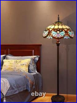 Lampadaire Tiffany Style 16 Abat-jour Lampe Sur Pied vintage design en vitrail