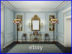Lampadaire Tiffany Style 16 Abat-jour Lampe Sur Pied vintage design en vitrail