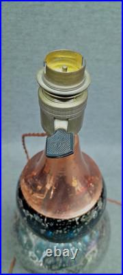 Lampe ART DECO MODERNISTE- Double boule en verre eglomisé et cuivre