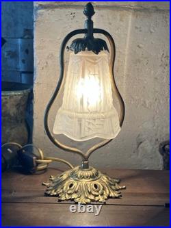 Lampe ART DECO PIED BRONZE LAMPE de chevet / de bureau